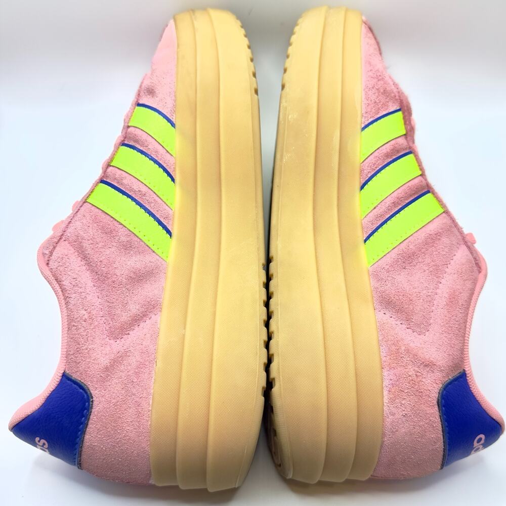 Adidas VL Court Pink Lemon Blue Platform Sneakers Womens Sz 8.5 - Picture 6 of 8